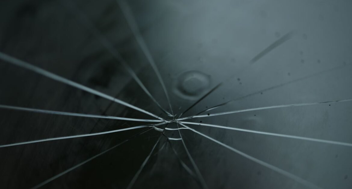 Cracked windshield on a car in Dayton, OH that may need repair or replacement